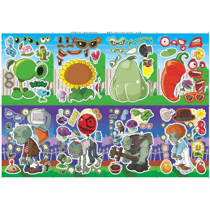 Plant Parent Vs Plantin - Plants Vs. Zombies Niedliche Cartoon-Anime-Puzzle-Aufkleber DIY