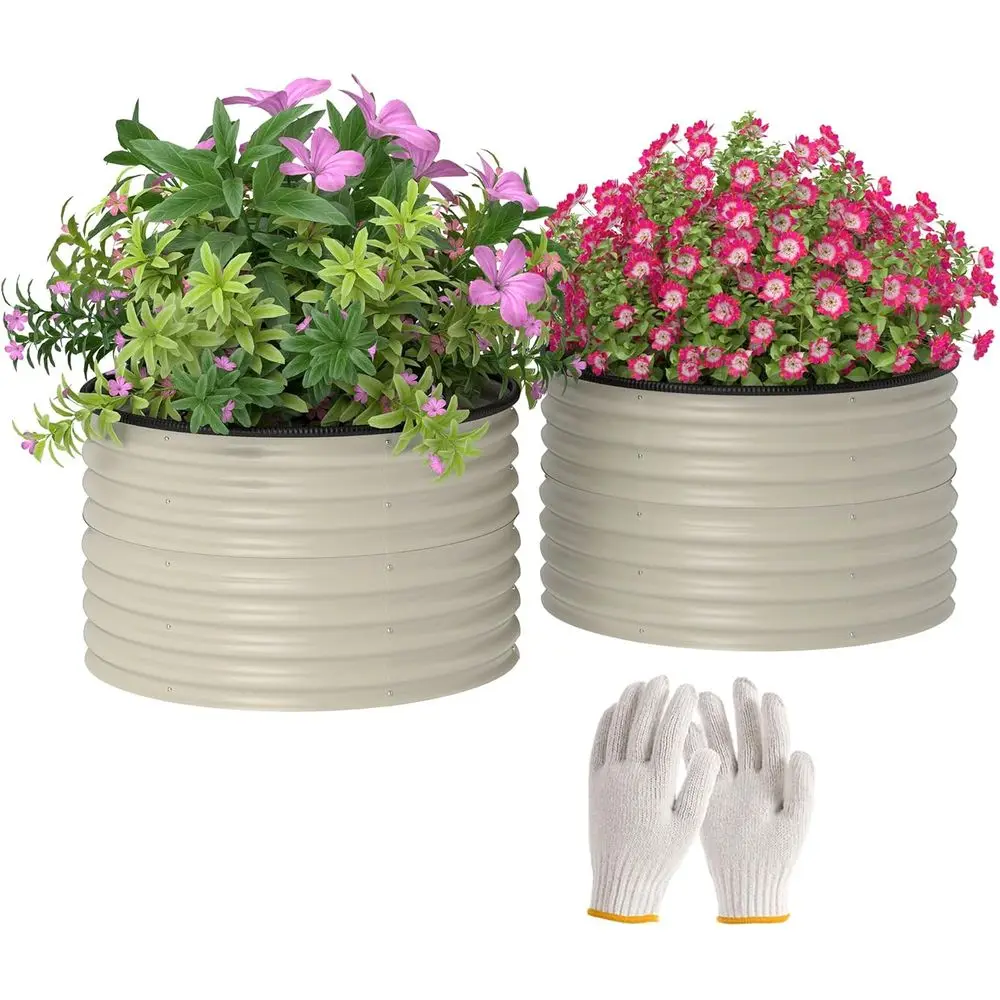 Plants X - Hochbeet-Set, 2 Pflanzgefäße mit Sicherheitskante, einfache