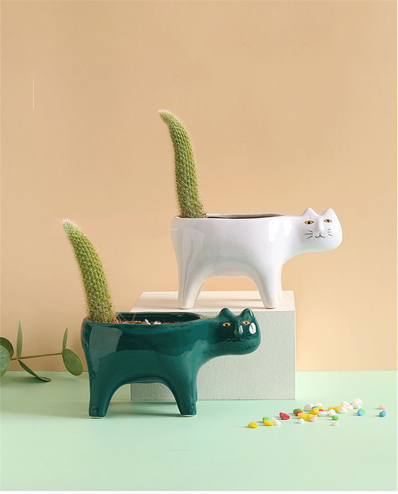 Snake Plant Ceramic - Süße Katze Keramik Garten Blumentopf Tierbild
